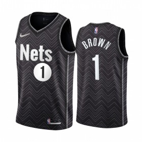 Män Brooklyn Nets Tröja Bruce Brown 1 2020-21 Earned Edition Swingman 